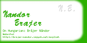 nandor brajer business card